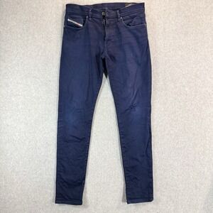 Diesel D-STRUKT Jeans Mens 30x32 Navy Blue Slim Tapered Stretch Distressed 009ZF